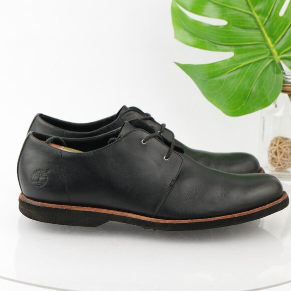Timberland Mens Stormbuck Lite Oxford Size 13 Black Leather Plain Toe Comfy Shoe - Picture 7 of 11